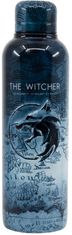 CurePink Skleněná láhev na pití Netflix|The Witcher|Zaklínač: Symbol And Map (objem 515 ml)