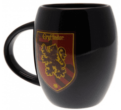CurePink Černý keramický oválný hrnek Harry Potter: Gryffindor Uniform (objem 425 ml)