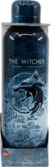 CurePink Skleněná láhev na pití Netflix|The Witcher|Zaklínač: Symbol And Map (objem 515 ml)