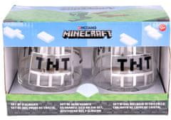 CurePink Set 2 kusů sklenic Minecraft: TNT & Creeper (objem 510 ml)
