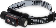 Nedis LED čelovka/ 1000 lm/ napájení z baterie/ napájení z USB/ 3.7 V DC/ včetně baterií/ dobíjecí/ černá