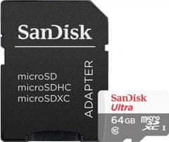 SanDisk SanDisk Ultra 64GB microSDXC / CL10 UHS-I / Rychlost až 100MB/s / vč. adaptéru