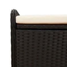 Vidaxl Úložná lavice s poduškou černá 80 x 51 x 52 cm polyratan