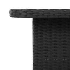 Greatstore Zahradní stolek černý 90 x 55 x 71 cm polyratan a akácie