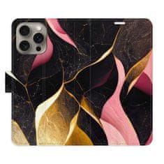 iSaprio Flipové pouzdro - Gold Pink Marble 02 pro Apple iPhone 15 Pro Max