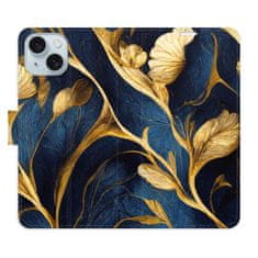 iSaprio Flipové pouzdro - GoldBlue pro Apple iPhone 15