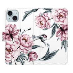 iSaprio Flipové pouzdro - Pink Flowers pro Apple iPhone 15 Plus