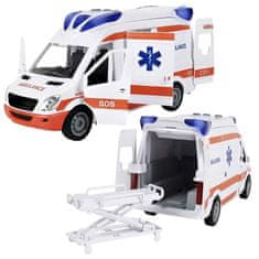 Kruzzel Sanitka - ambulance + světelné a zvukové efekty + nosítka.