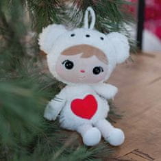 MeeToo Hadrová panenka Polární medvídek Srdíčko, bílá, 46cm