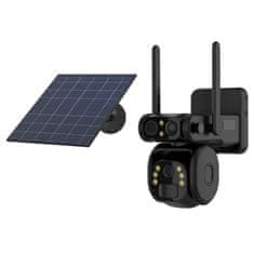 Secutek Otočná venkovní solární kamera na sim kartu Y10-4G-Q11 se dvěma objektivy
