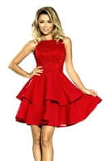 Numoco krajkové šaty s dvojitou sukní 205-1 červená