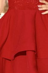 Numoco krajkové šaty s dvojitou sukní 205-1 červená