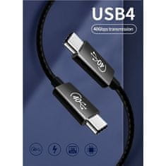 PremiumCord USB kabel Thunderbolt 3, 40Gbps, USB4, 0, 5m - černý