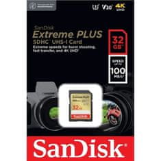 SanDisk Paměťová karta SDHC Extreme Plus 32GB UHS-I U3 (100R/ 60W)
