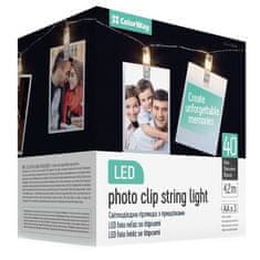 ColorWay LED fotokolíčky 40 kolíčků, délka 4, 2m, 3x AA, teplá bílá