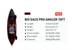 Bigger Dace Pro Angler 10ft Rybářský kajak 310 Red black camo