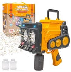 LEBULA Pistole na mýdlové bubliny + automatický mega bagr na tekuté mýdlové bubliny žlutý