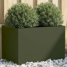 Greatstore Truhlík olivově zelený 62x40x39 cm ocel válcovaná za studena