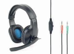 Gembird GHS-04 Gaming - Herní sluchátka s mikrofonem, černo-modrá