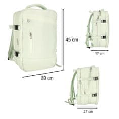 KIK KX4109 Cestovní batoh na notebook rozšiřitelný 26-36L, USB, zelený
