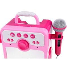 JOKOMISIADA Hudební reproduktor Boombox s mikrofonem, růžový