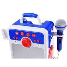 JOKOMISIADA Hudební reproduktor Boombox s mikrofonem, modrý
