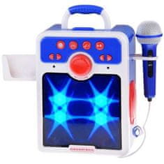JOKOMISIADA Hudební reproduktor Boombox s mikrofonem, modrý