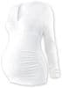 Těhotenské triko/tunika dlouhý rukáv EVA - bílé, vel. L/XL
