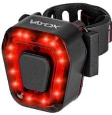 WOWO Přední a zadní světlo na kolo s USB, červené, 100 lumenů, vestavěná baterie