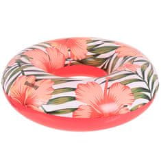 WOWO Bestway 36237 - Nafukovací Plavecký Kruh s Motivem Růžových Květů, Bílý, Max Zátěž 90kg