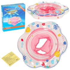 WOWO Nafukovací Plavecký Kruh pro Děti 0-12 Měsíců s Sedátkem, Růžový, Max 20 kg