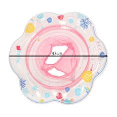 WOWO Nafukovací Plavecký Kruh pro Děti 0-12 Měsíců s Sedátkem, Růžový, Max 20 kg