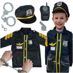 WOWO Dětský Karnevalový Kostým Policista s Pouty pro Věk 3-8 Let