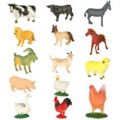 WOWO Kompletní Sada Figurky Zvířátek z Farmy (14 ks) s Příslušenstvím