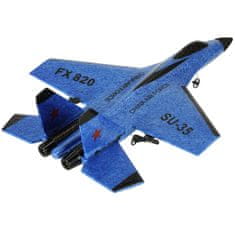 WOWO RC Letoun SU-35 Jet FX820 s Dálkovým Ovládáním - Modrý