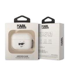 Karl Lagerfeld  3D Logo NFT Choupette Head Silikonové Pouzdro pro Airpods Pro White
