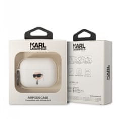 Karl Lagerfeld  3D Logo NFT Karl Head Silikonové Pouzdro pro Airpods Pro 2 White