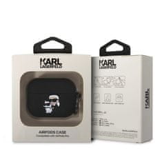 Karl Lagerfeld  3D Logo NFT Karl and Choupette Silikonové Pouzdro pro AirPods Pro Black