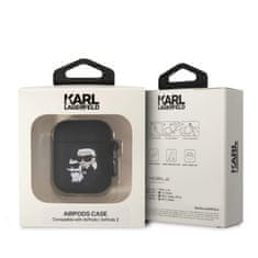 Karl Lagerfeld  3D Logo NFT Karl and Choupette Silikonové Pouzdro pro AirPods 1/2 Black