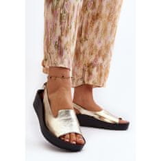 Dámské kožené sandály s tlustou podrážkou velikost 41