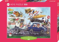 Heye Puzzle Cartoon Classics: Odjezd na dovolenou! 500 dílků