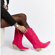 Růžové kovbojské boty na podpatku velikost 41