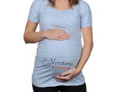 Divja Šedé těhotenské tričko s nápisem Vyrobeno z lásky