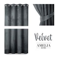 AmeliaHome Závěs Velvet 140x245 cm grafit, velikost 140x245