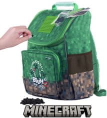 CurePink Školní batoh Minecraft: Creeper (objem 21 litrů|28 x 37 x 20 cm)
