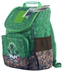 CurePink Školní batoh Minecraft: Creeper (objem 21 litrů|28 x 37 x 20 cm)