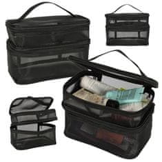 HADEX Cestovní organizér, kosmetická taška dvoupatrová, černá