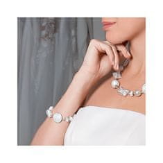 Lampglas Elegantní náramek Frozen Beauty s ryzím stříbrem v perlách Lampglas BRO23