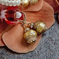 Lampglas Elegantní náušnice Toffee Treasure s 24karátovým zlatem v perlách Lampglas ESA42