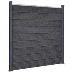 Vidaxl Sada plotových dílců šedá 526 x 186 cm WPC